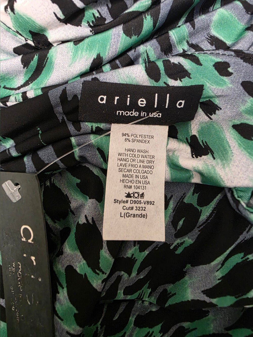 NWT Ariella Green and Black Animal Print Slip Maxi Dress - Picture 6 of 6